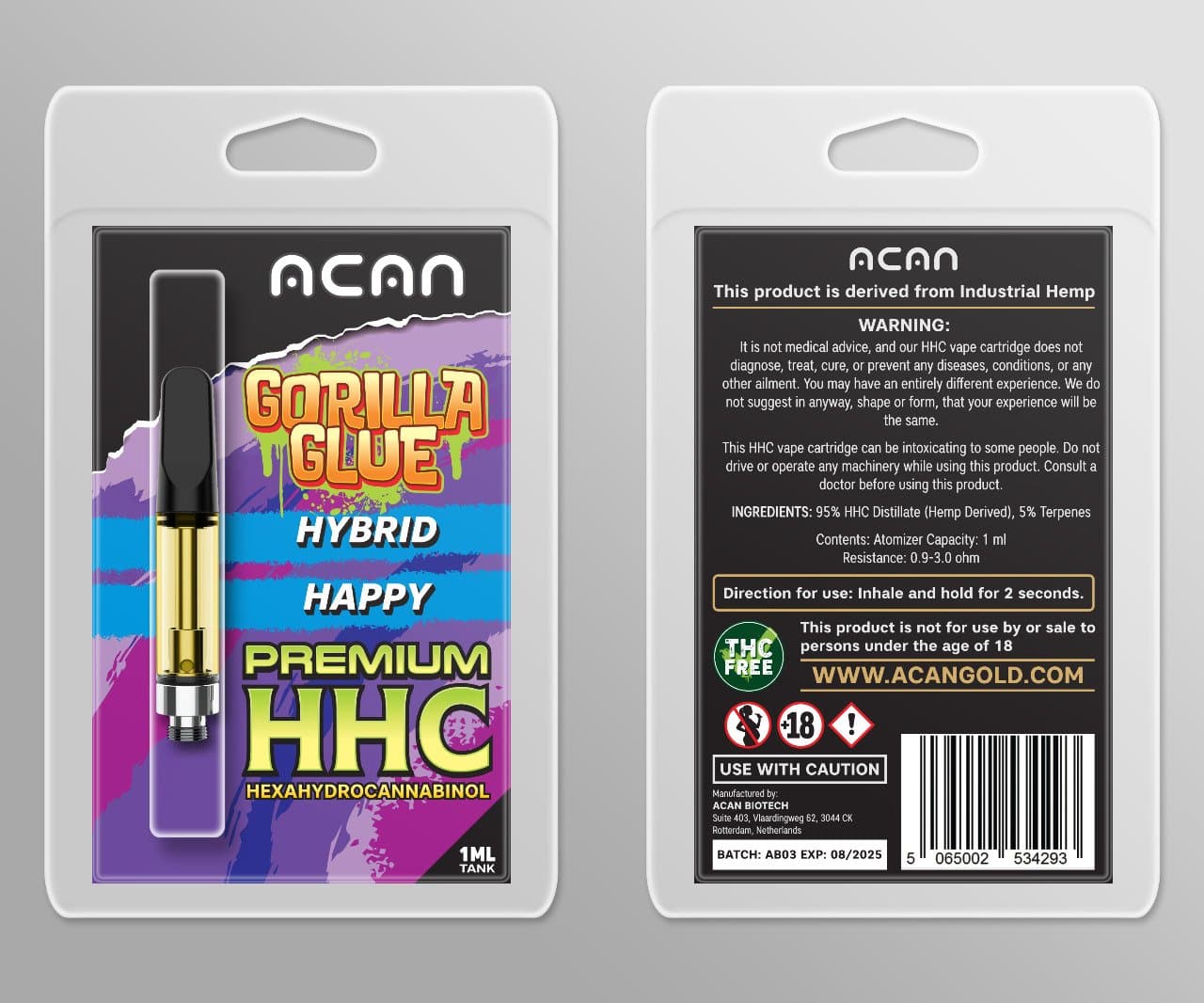 Acan Gold HHC Gorilla Glue 1 ml Cartridges