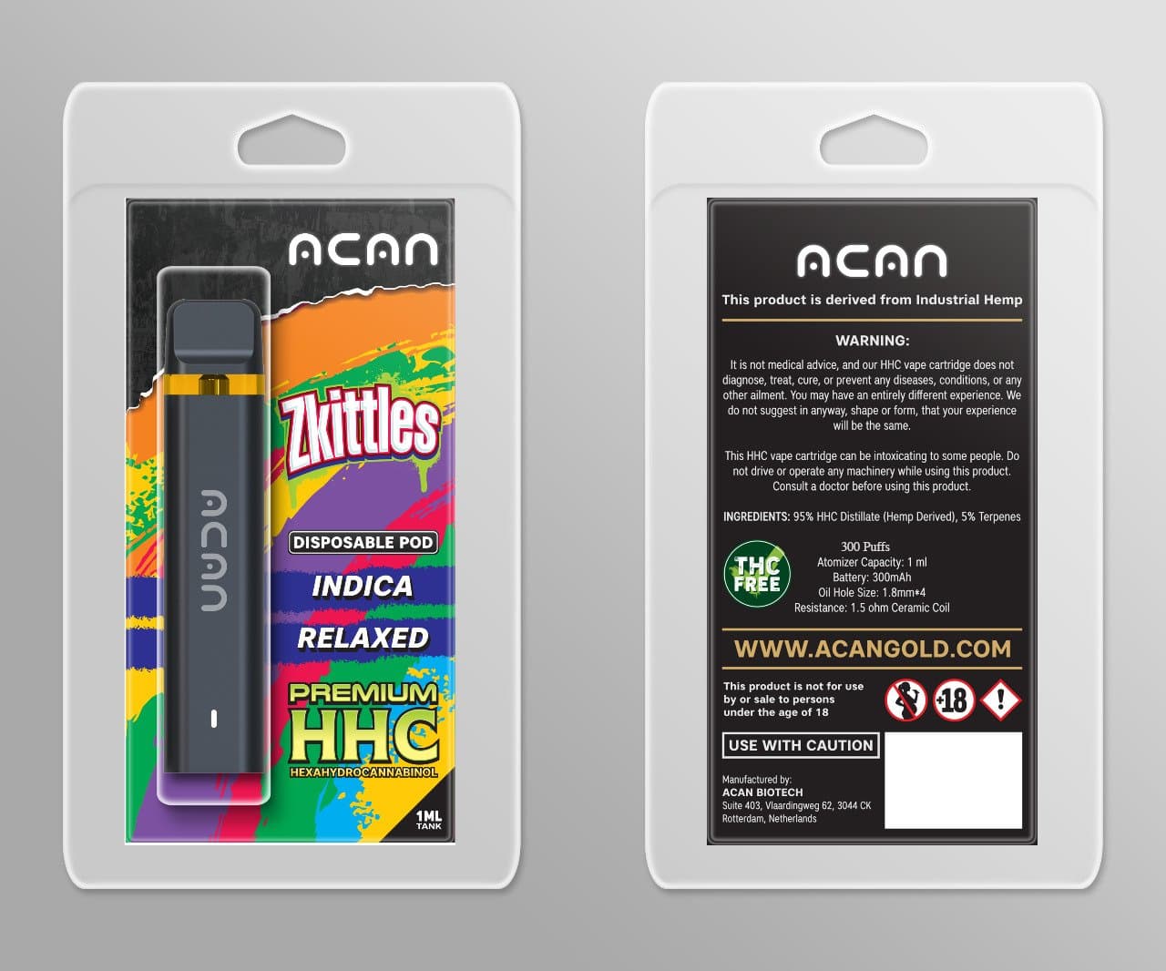 Acan Gold HHC Zkittles 1 ml Disposable