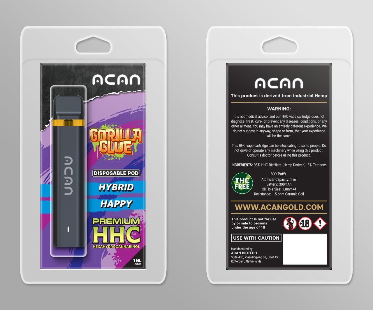 Acan Gold HHC Gorilla Glue 1 ml Disposable
