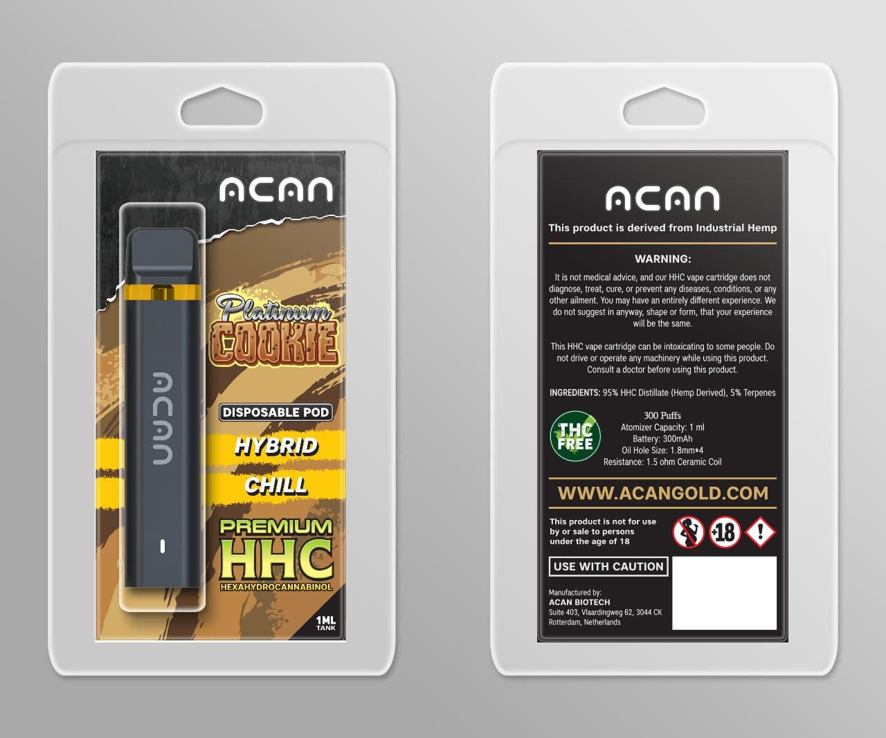 Acan Gold HHC Platinum Cookie 1 ml Disposable