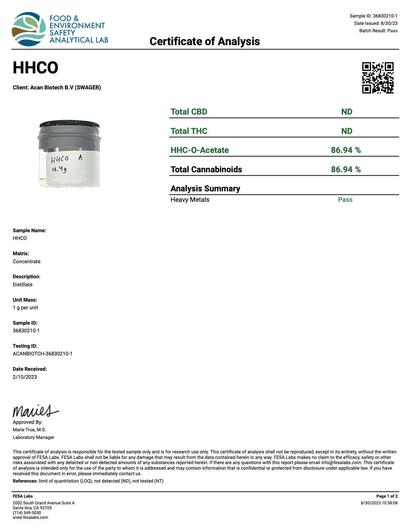 Swager HHC-O Kerosene Krash 1900mg 2 ml Vape