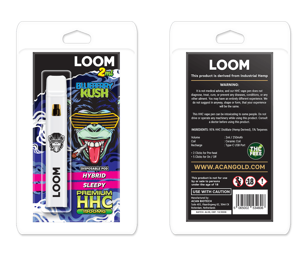 LOOM HHC Blueberry Kush 1900mg 2 ml Vape
