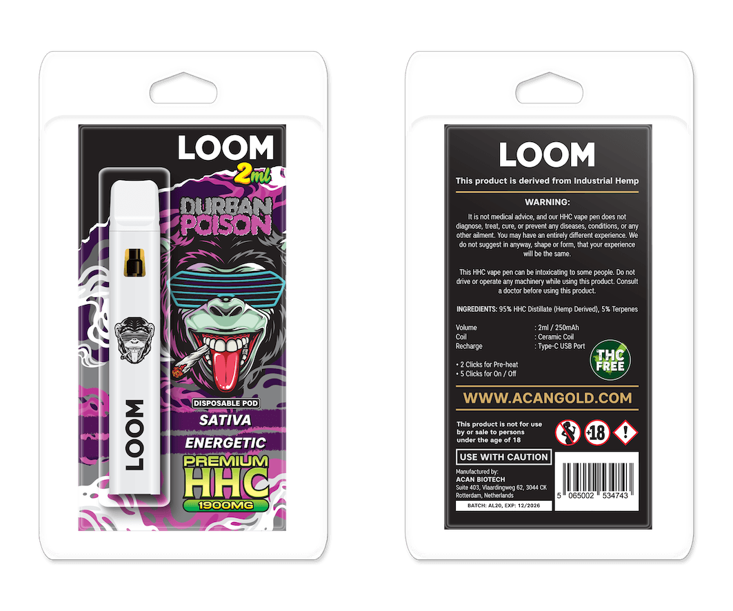 LOOM HHC Durban Poison 1900mg 2 ml Vape