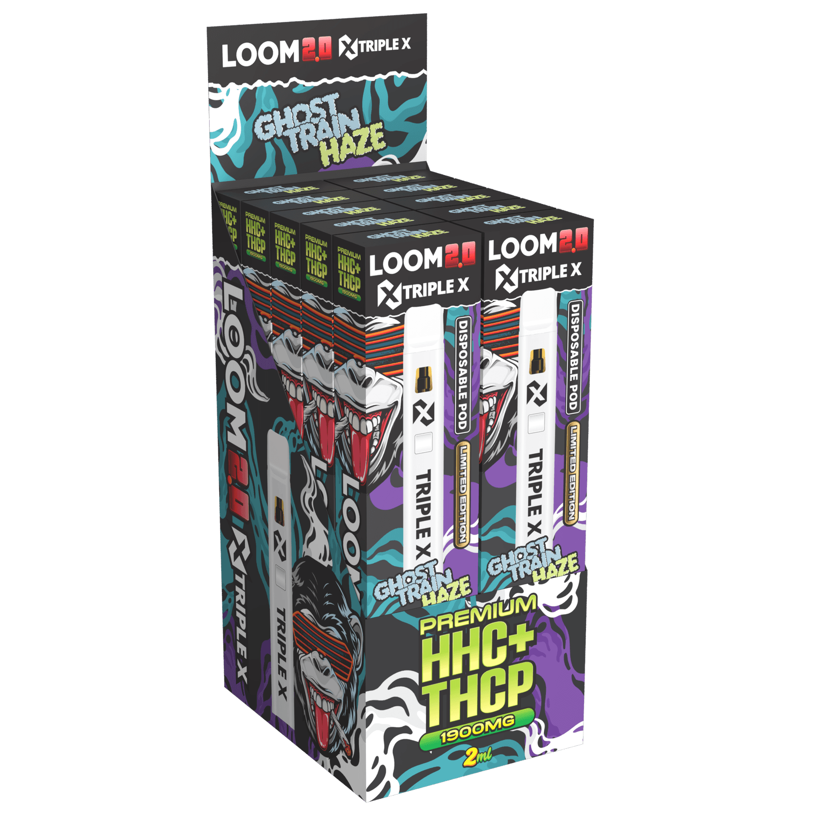 LOOM 2.0 TRIPLE X Ghost Train Haze HHC+THCP 2ml Vape