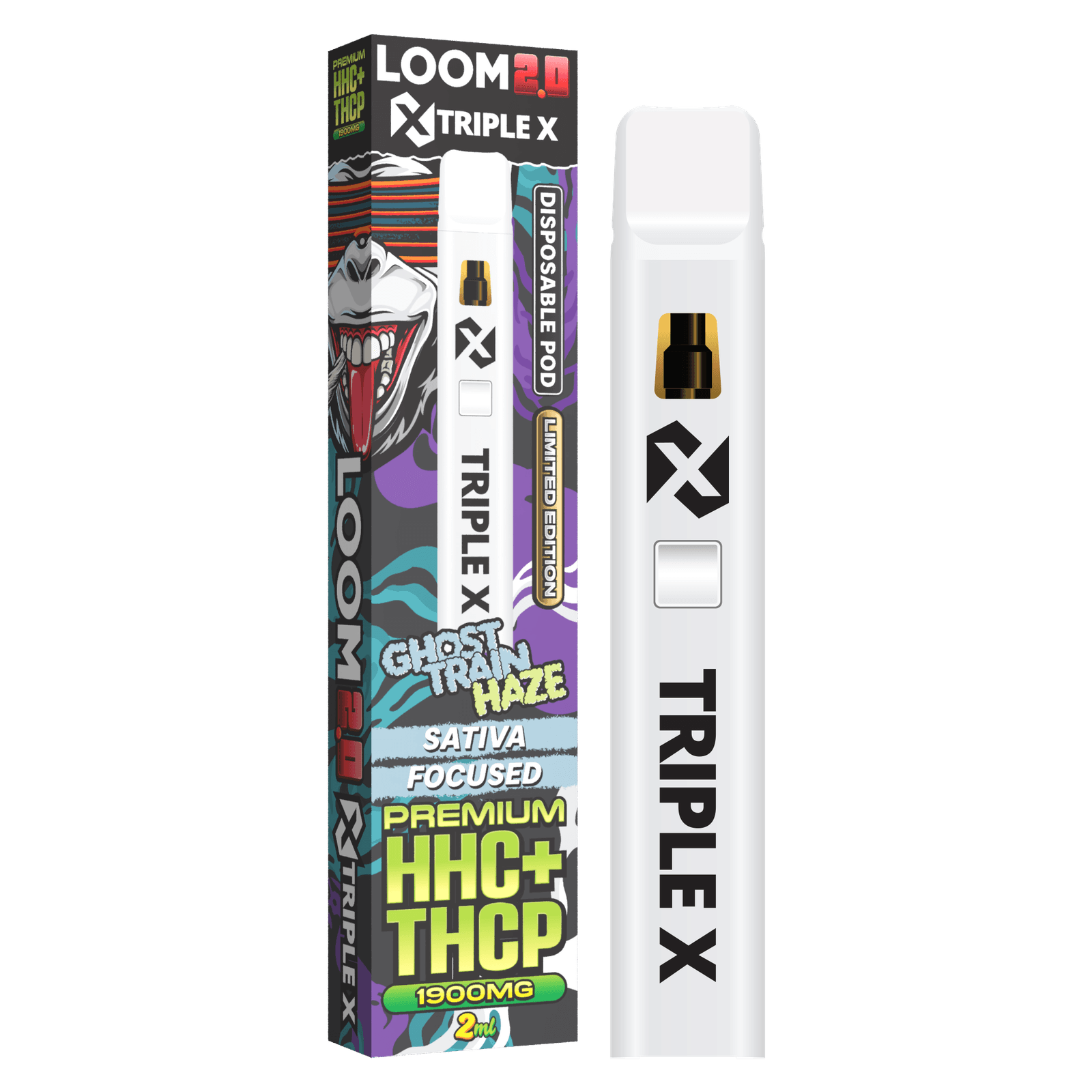 LOOM 2.0 TRIPLE X Ghost Train Haze HHC+THCP 2ml Vape