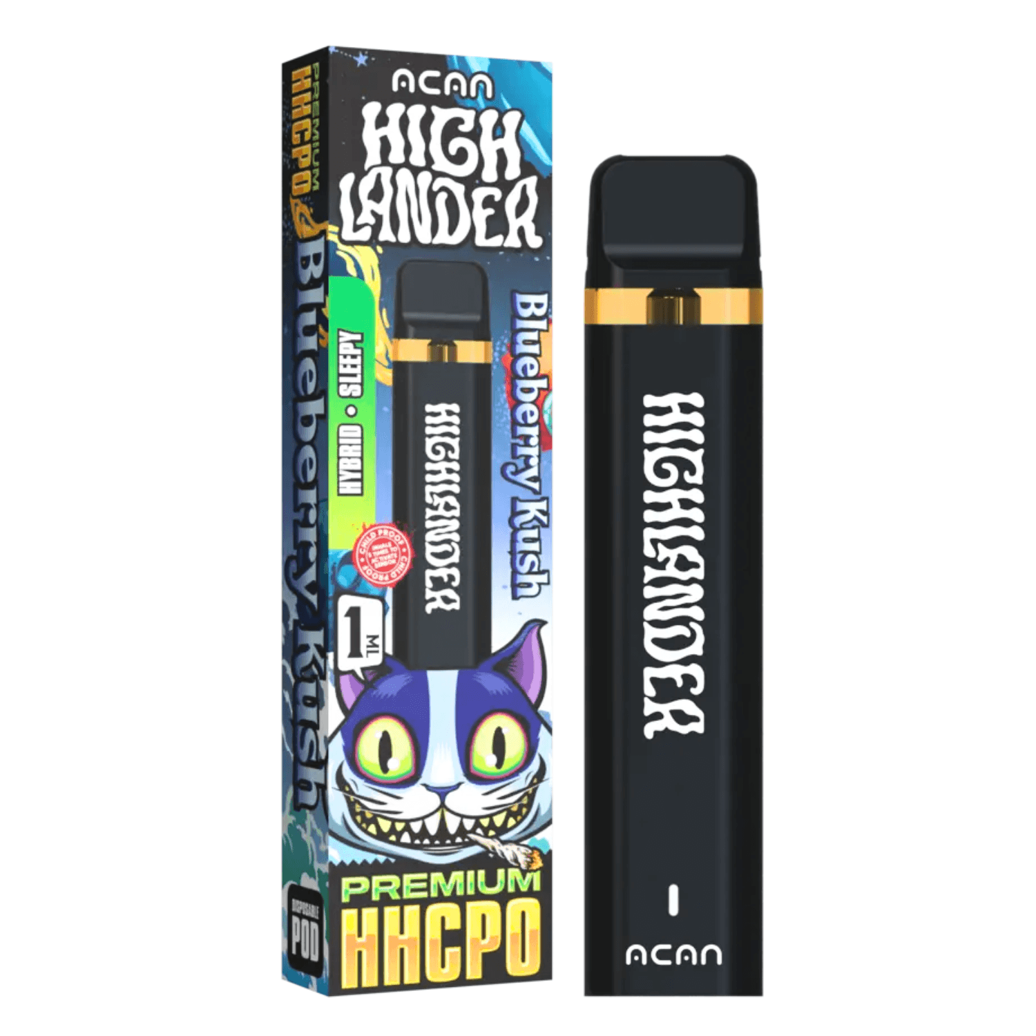 ACAN Highlander Premium HHCPO Blueberry Kush 1ml Disposable Vape