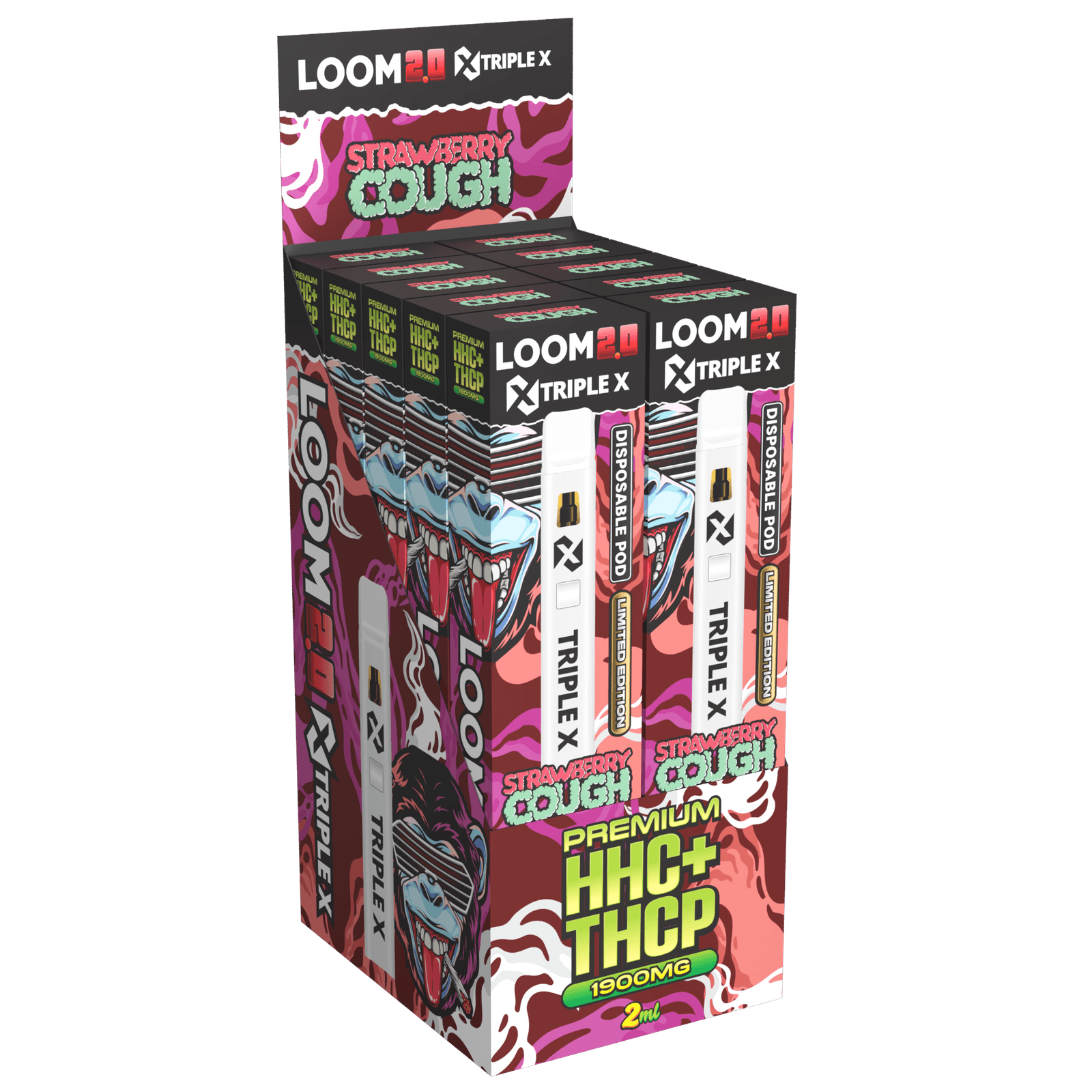 LOOM 2.0 TRIPLE X Strawberry Cough HHC+THCP 2ml Vape