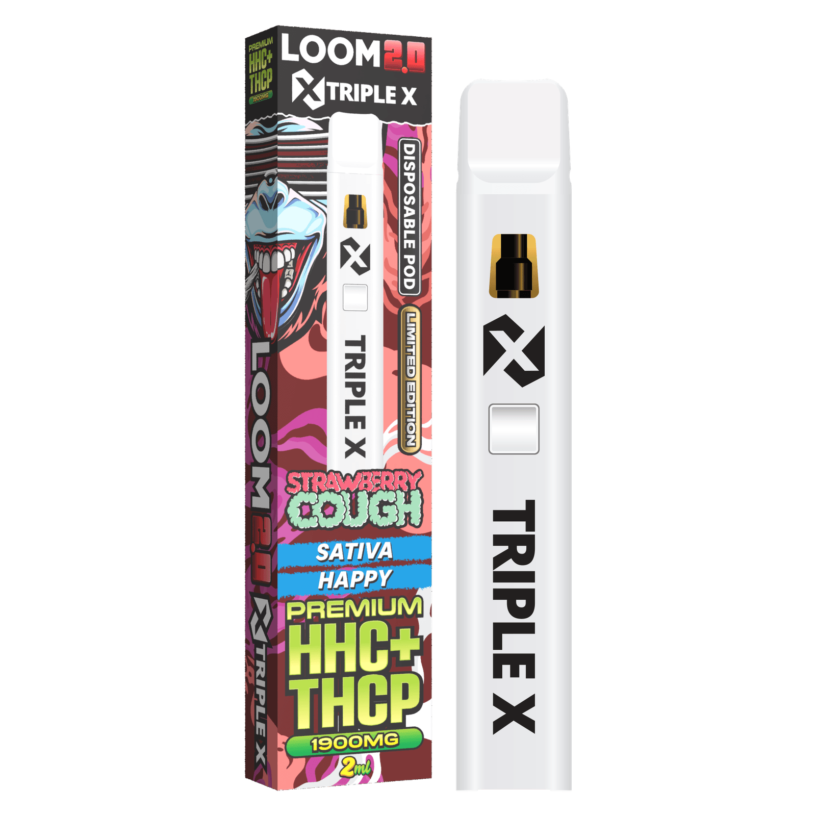 LOOM 2.0 TRIPLE X Strawberry Cough HHC+THCP 2ml Vape