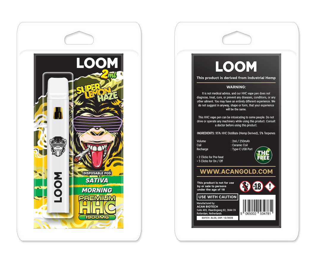 LOOM HHC Super Lemon Haze 1900mg 2ml Vape