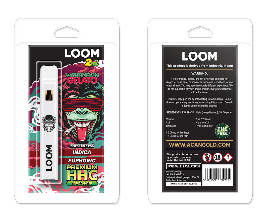 LOOM HHC Watermelon Gelato 1900mg 2 ml Vape