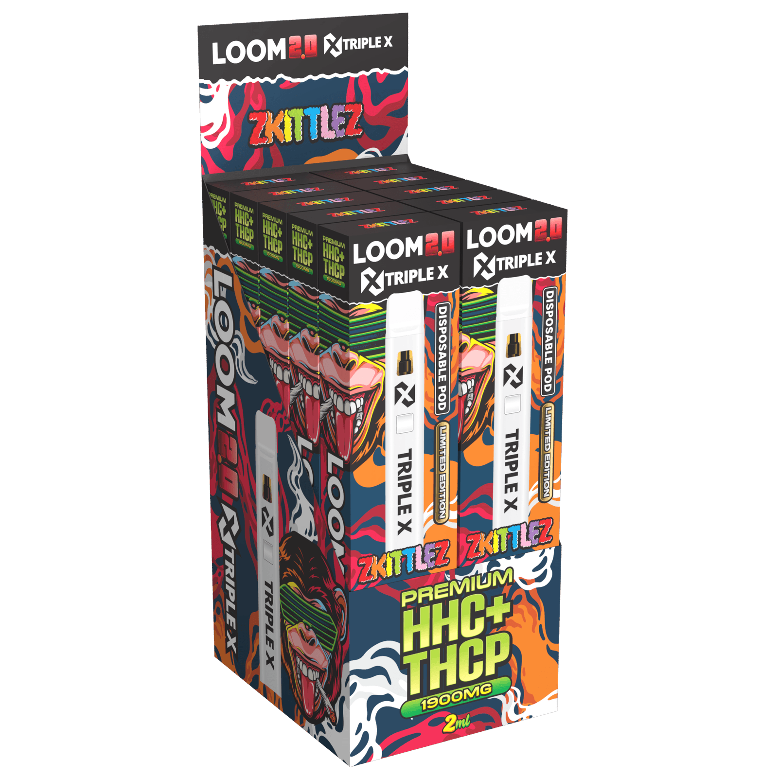 LOOM 2.0 TRIPLE X Zkittlez HHC+THCP 2ml Vape