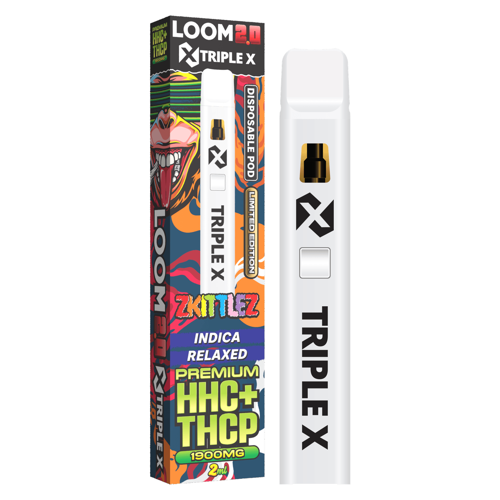 LOOM 2.0 TRIPLE X Zkittlez HHC+THCP 2ml Vape