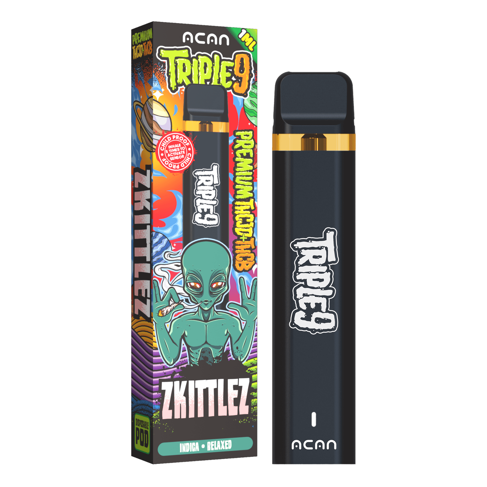 ACAN Triple 9 THCJD Zkittlez 1ml Vape