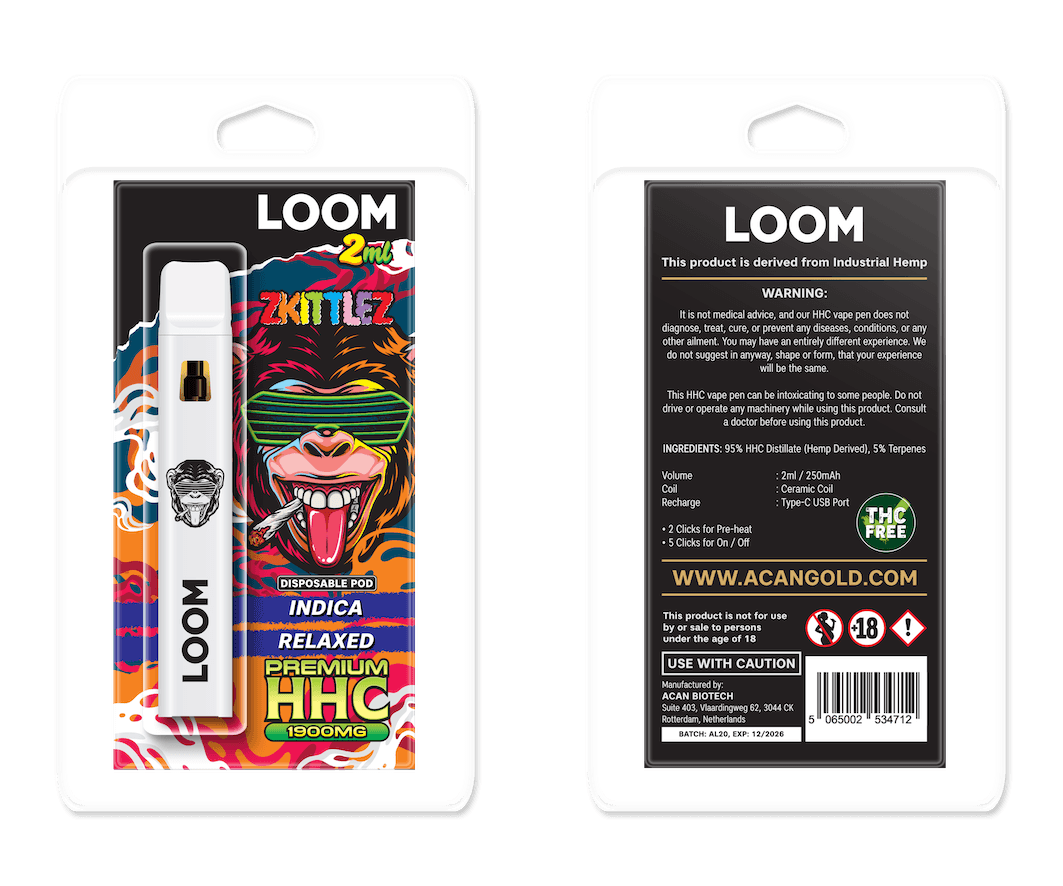 LOOM HHC Zkittlez 1900mg 2 ml Vape